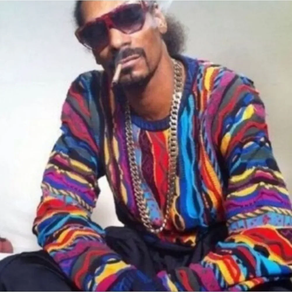 Coogi Sweater New Wool Bright Red Purple Texture Crew Neck Pullover Size M - Picture 13 of 13